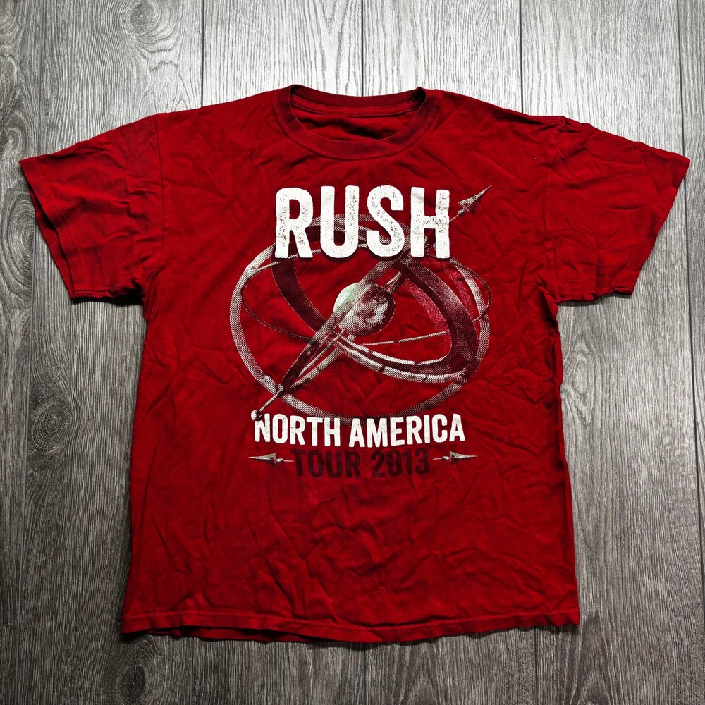 Rush Clockwork Angels North America Tour 2013 Graphic Medium T-Shirt Red Mens